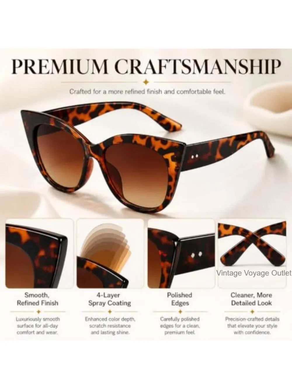 Retro Cat Eye Sunglasses for Women UV400 Protection Non-Polarized Vintage Style